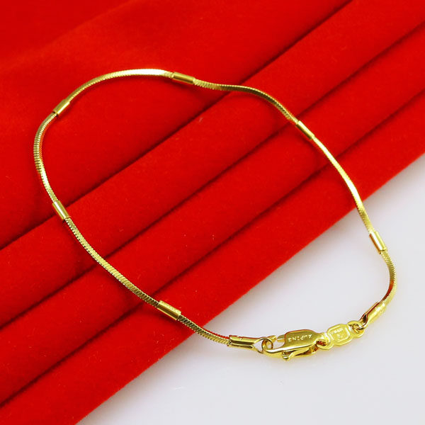 黄金手链999足金24k纯金细小链子蛇骨链男士女款年轻时尚简约