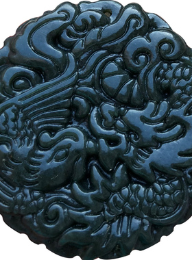 正宗新疆和田玉龙凤玉佩项链天然玉石情侣男女挂件吊坠送证书