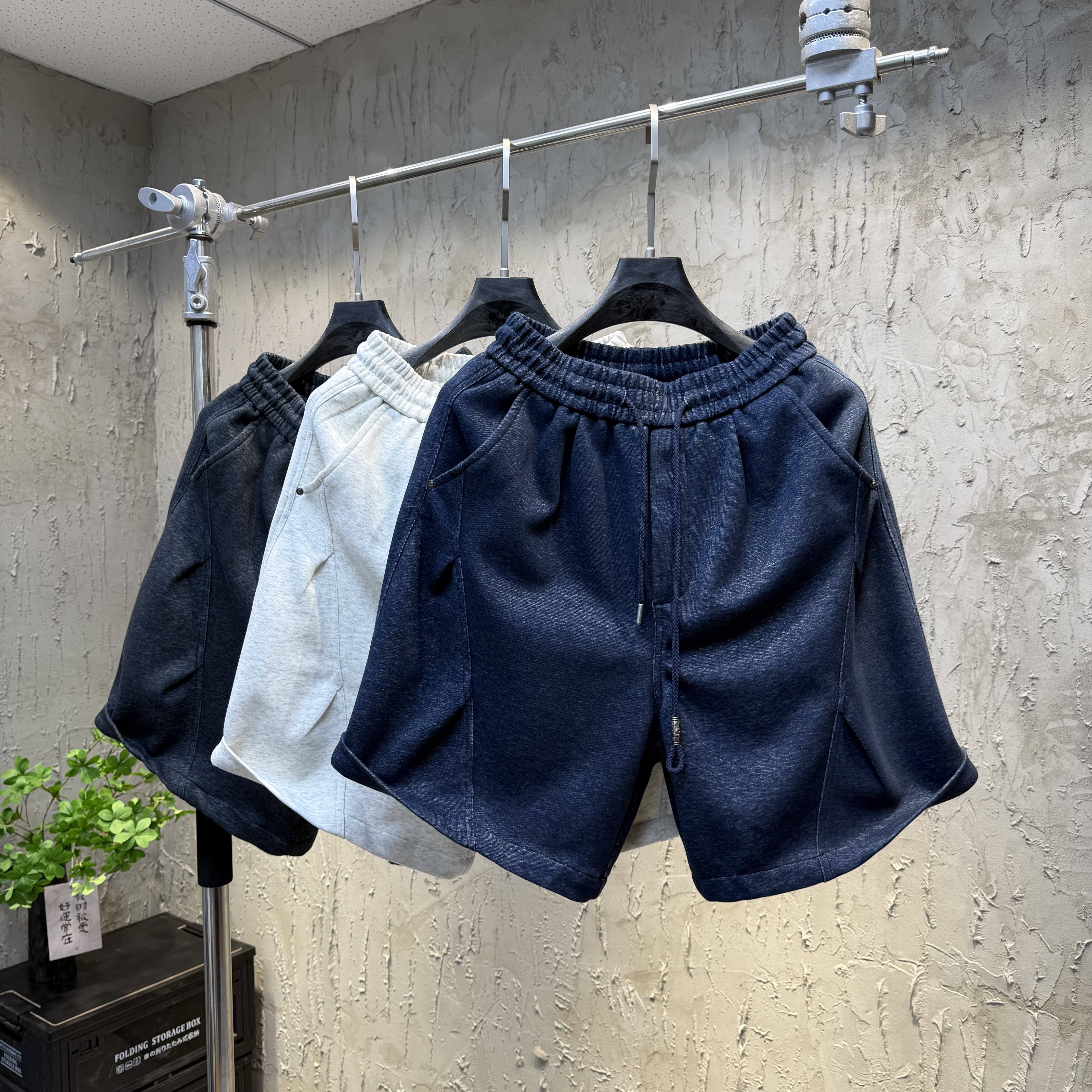 美式高街男士直筒短裤夏季宽松休闲五分裤薄款痞帅青年运动沙滩裤