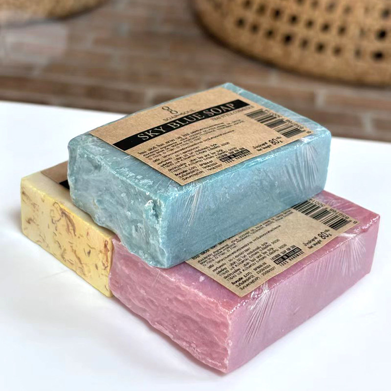 泰国清迈Soap for soul手工皂精油皂温和滋润洗脸洗澡蝶豆花