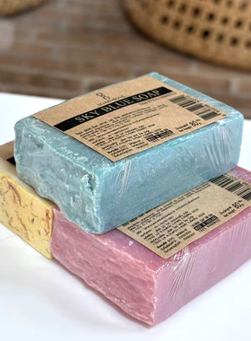 泰国清迈Soap for soul手工皂精油皂温和滋润洗脸洗澡蝶豆花