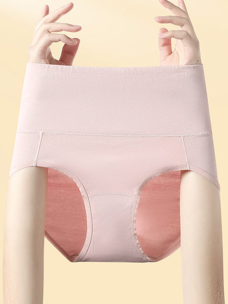 Light pink seamless high-waisted women's underwear