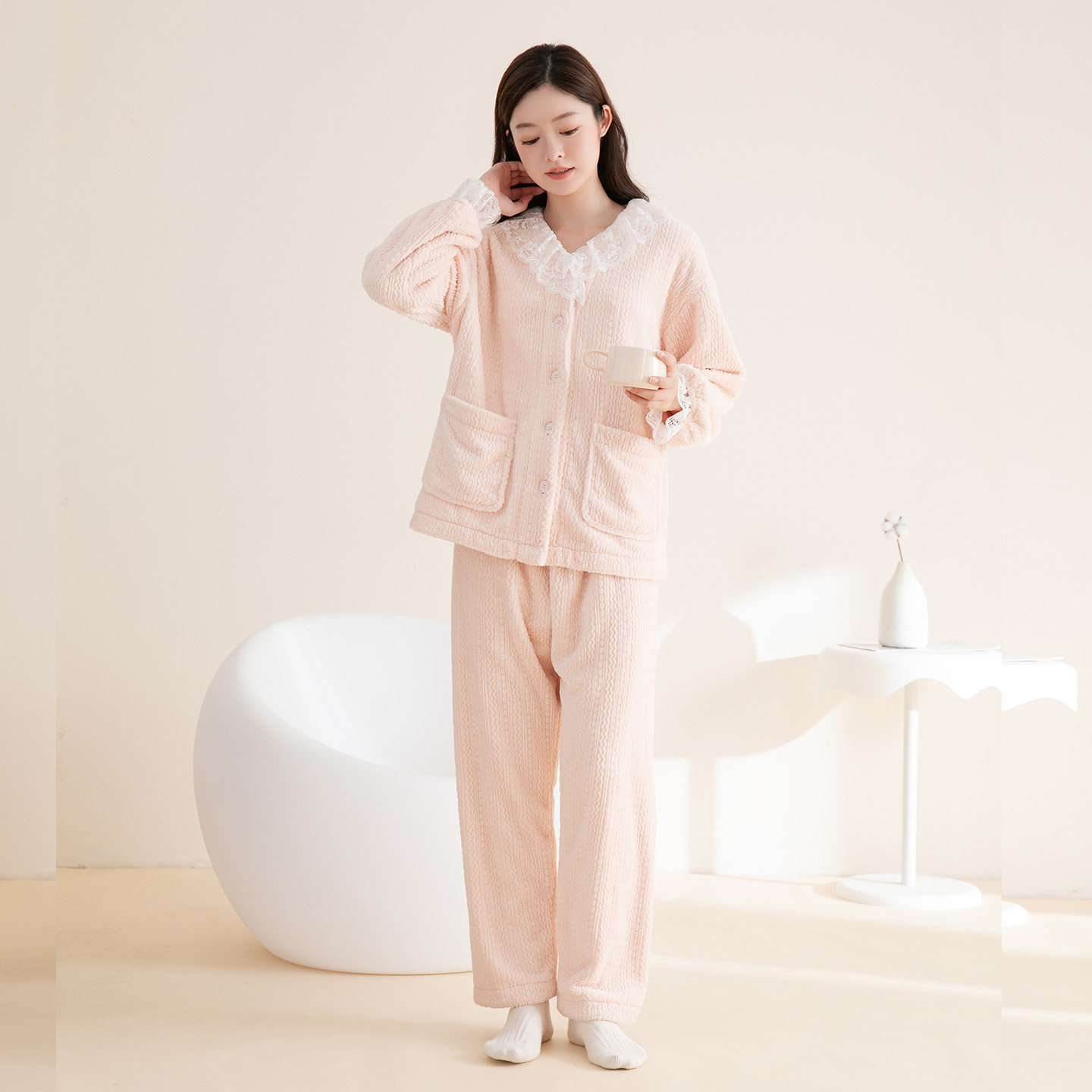 芬腾可安睡衣女秋冬季加绒防静电加厚法兰绒保暖家居服套装可外穿,女士内衣/男士内衣/家居服,睡衣/家居服套装,淘宝优惠券,粉丝福利购,淘宝优惠卷