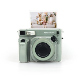 适用拍立得wide400透明保护壳可装相纸水晶壳相机肩带防刮保护壳