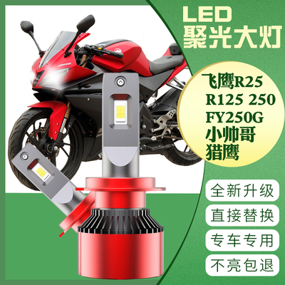 飞鹰R25 R125 250 FY250G 小帅哥猎鹰大灯改装LED超亮灯泡 原装灯