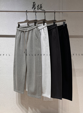 冬季重磅加绒加厚保暖舒适过冬款简单百搭线条设计宽松休闲棉卫裤