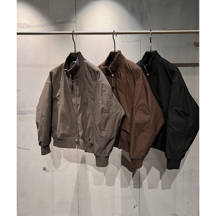 秋冬设计师新款线条解构加绒加厚袖子夹棉夹克极简廓形棉服外套男