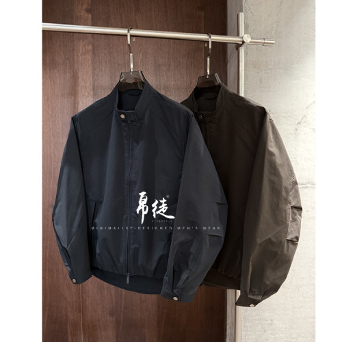 「季途」设计师款解构纯色极简立领廓形松弛感秋季哈灵顿夹克外套