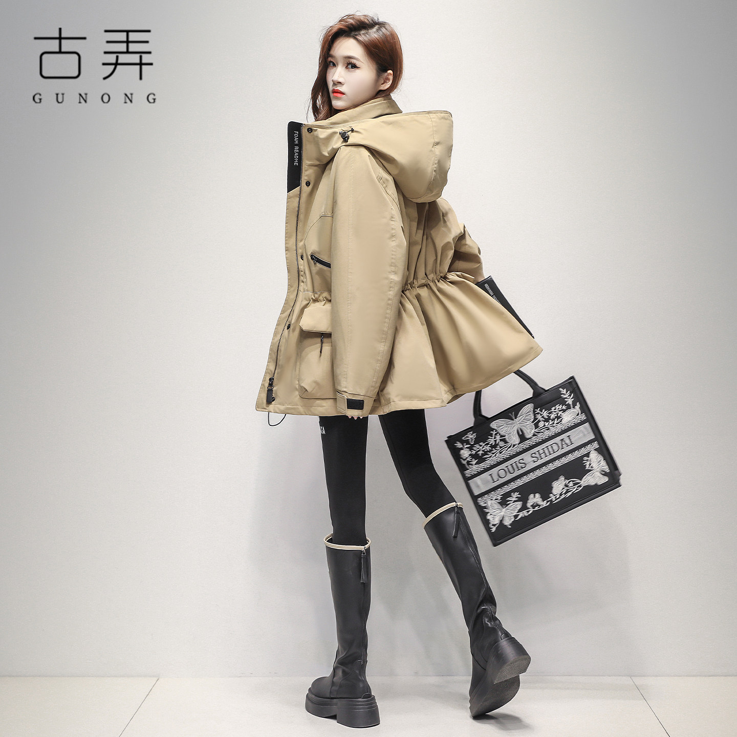 潮牌工装口袋羽绒服女2026冬季新款户外运动派克服防寒时尚厚外套