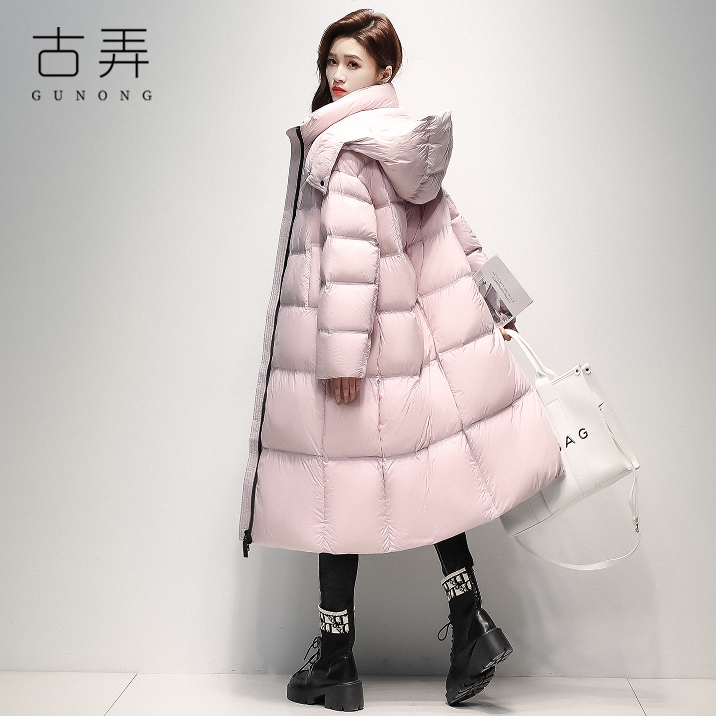 古弄羽绒服女过膝加厚2026新款冬季时尚百搭大牌潮流鸭绒保暖外套