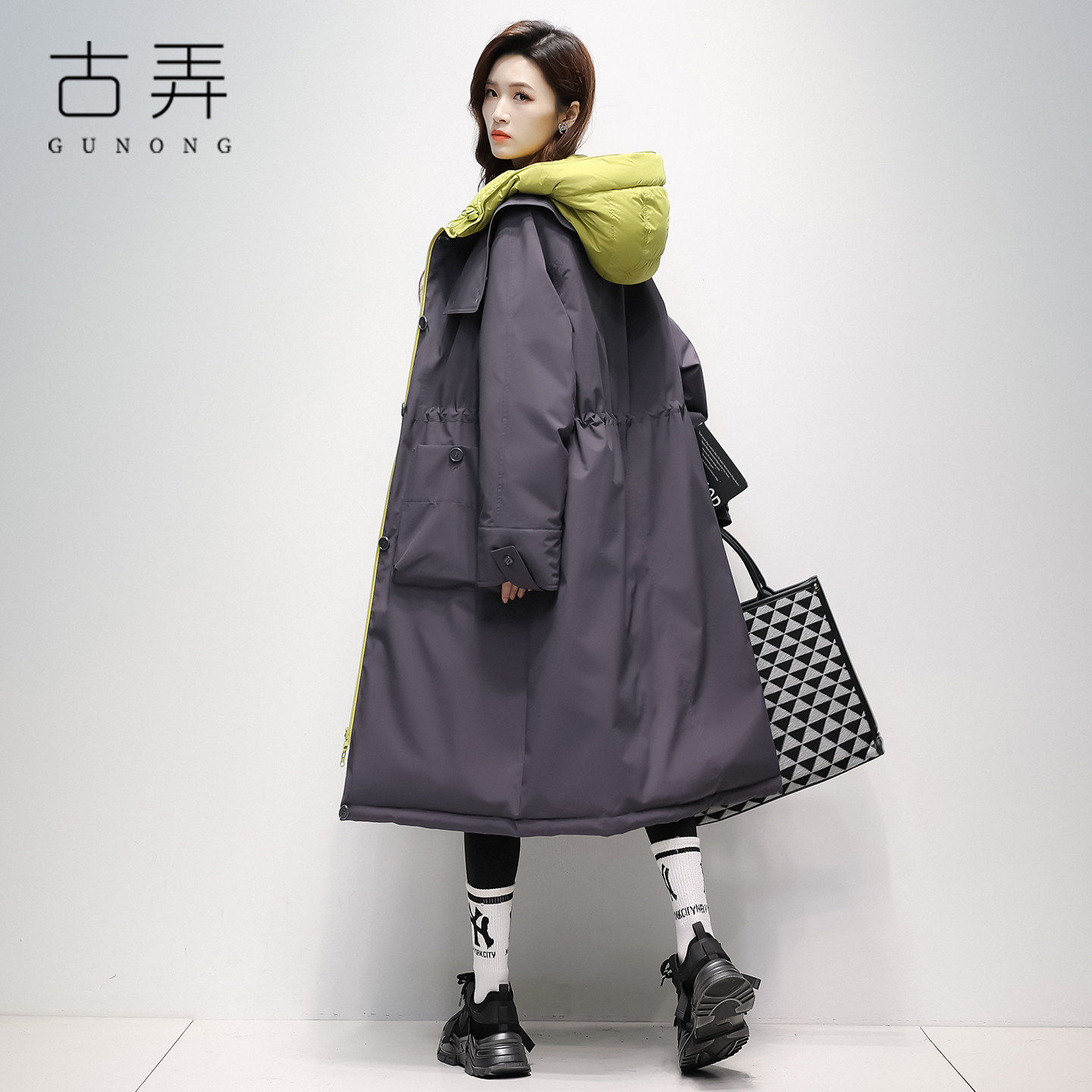 时尚过膝长款两面穿羽绒服2026新款冬季百搭休闲宽松保暖防寒外套