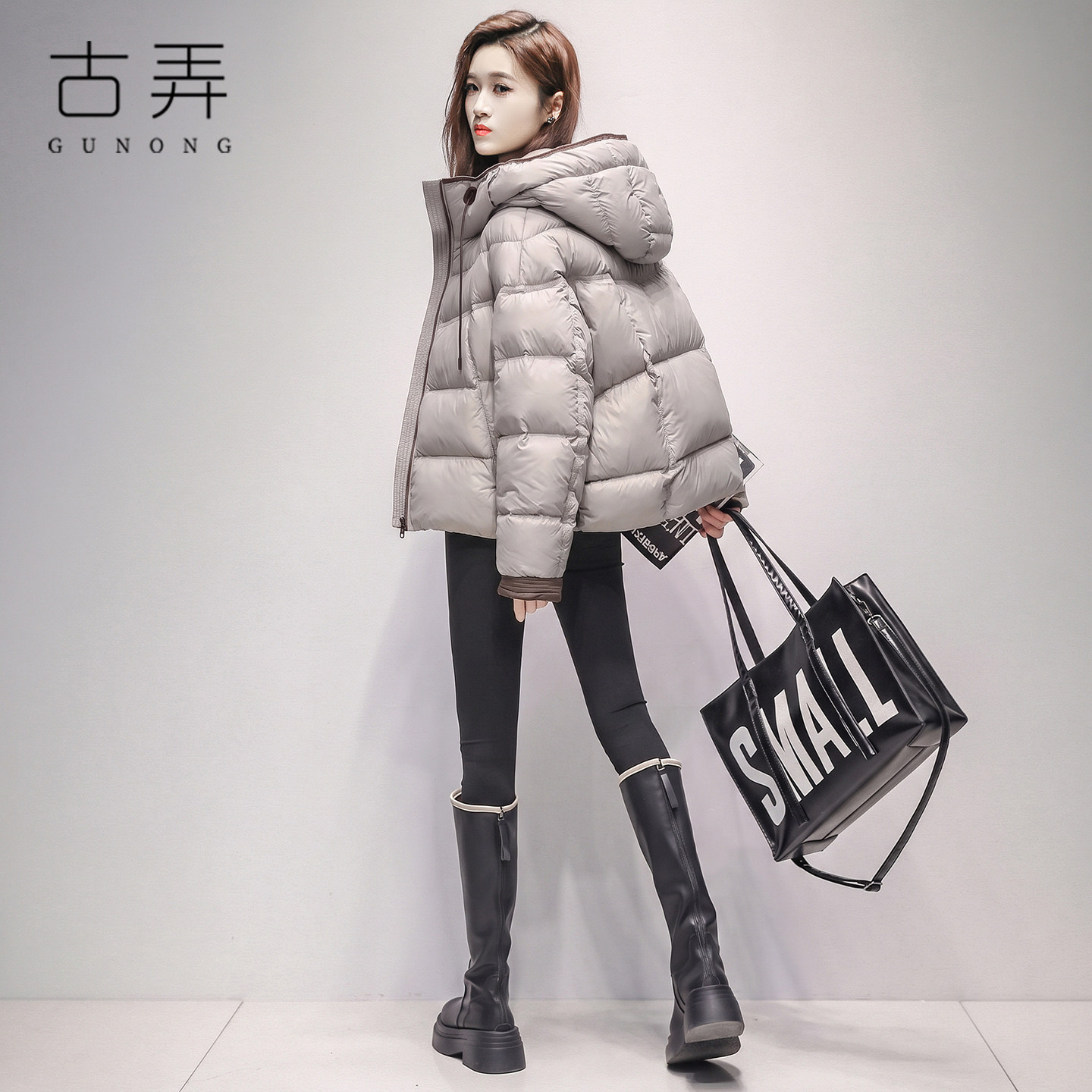 韩系慵懒风连帽羽绒面包服女2026短款小个子加厚百搭防寒保暖上衣