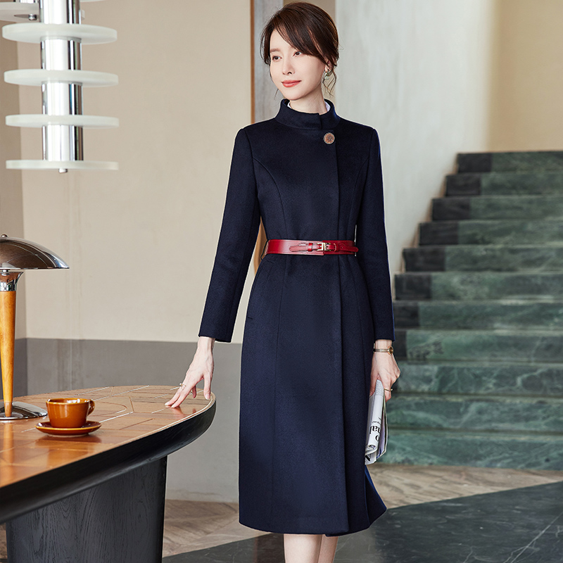J-ME职业装毛呢大衣女中长款气质保暖呢子外套高端售楼工作服