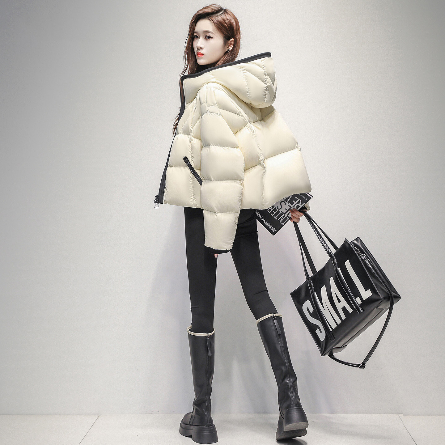 古弄短款面包服羽绒服女冬季新款小个子洋气保暖鸭绒内胆外套
