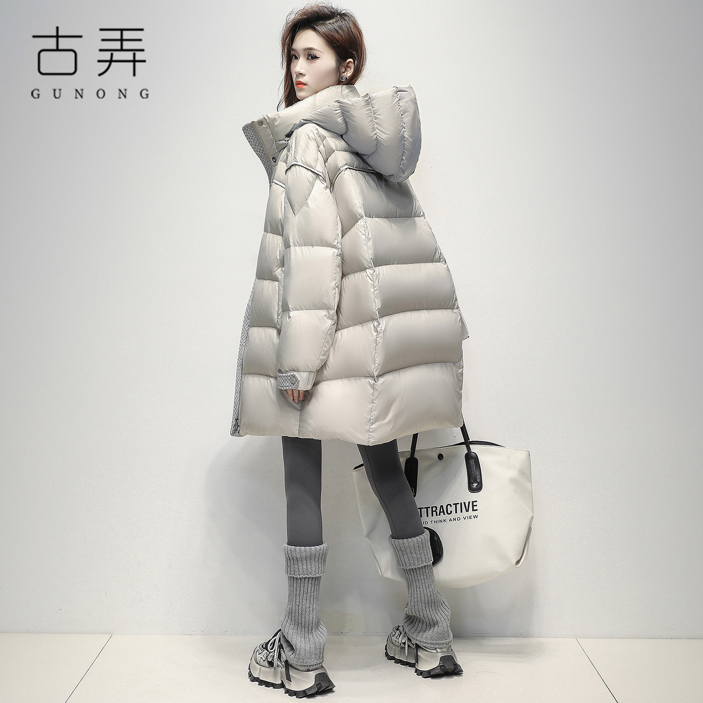 时尚茧型鹅绒羽绒服女2026冬季新款韩版加厚休闲保暖鹅绒服外套