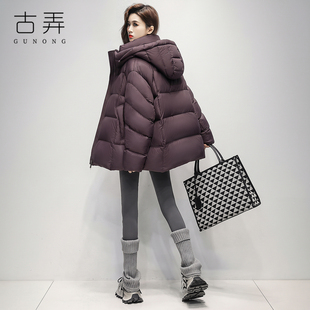 廓形泡芙鹅绒服女中长款2026冬季新款韩版宽松大码轻便羽绒服外套