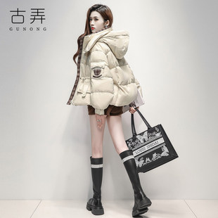 收腰羽绒服女短款2025冬季新款保暖工装口袋独特绝美加厚过冬外套