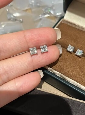 Amor Glam【公主方耳钉】莫桑钻925银单钻耳骨钉养耳洞