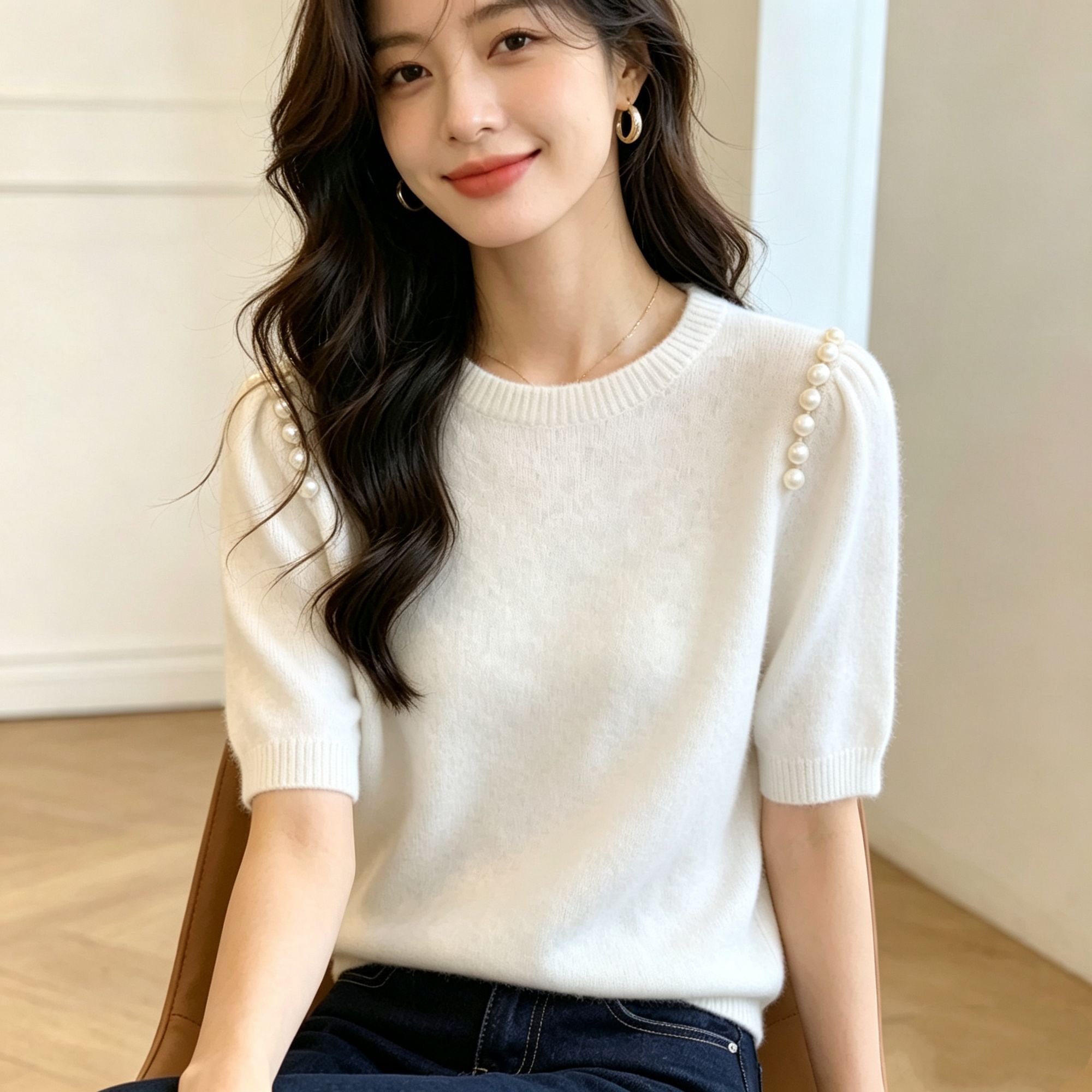 小众设计感挂脖针织短袖女夏季修身百搭款显瘦气质减龄短款上衣