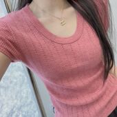 显瘦纯色镂空气质针织衫 2025夏季 百搭修身 T恤针织短袖 上衣女 新款