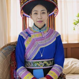 云南丽江华坪傈僳族壮族服饰少数民族服装演出服饰中老年女旅拍服