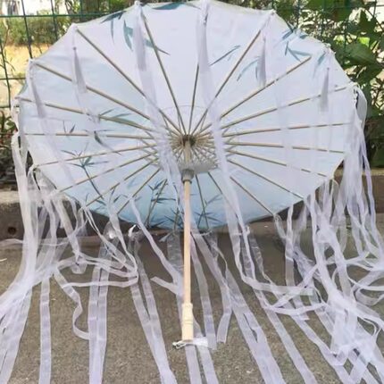 飘带流苏伞古装伞演出仙女拍照摄影走秀古典红马舞蹈伞演出道具伞