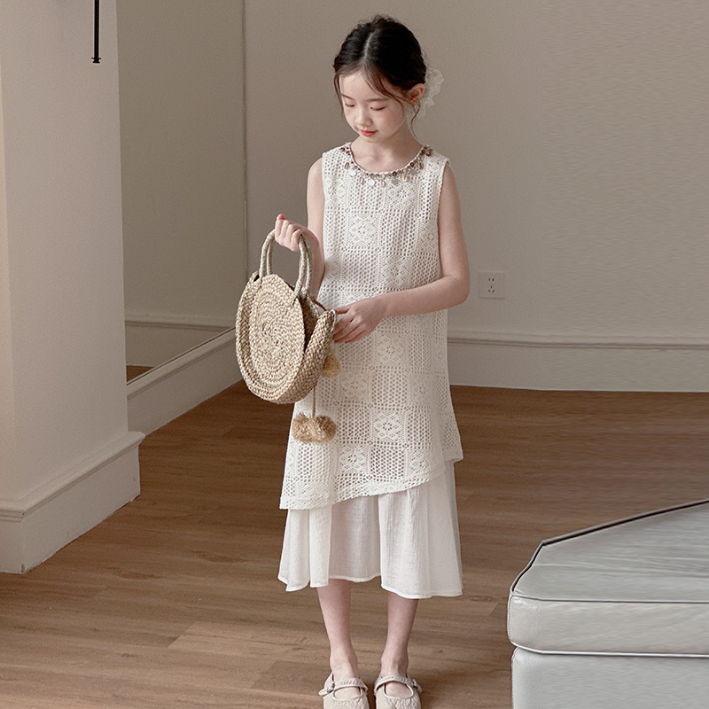 女童夏装连衣裙2025新款波西米亚无袖公主裙女孩夏季礼服透气裙子