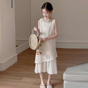 公主裙女孩夏季 女童夏裝 連衣裙2025新款 波西米亞無袖 禮服透氣裙子
