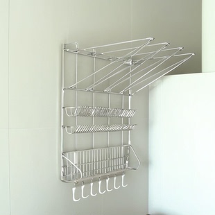不锈钢挤花袋晾干架烘焙器具置物架 蛋糕裱花嘴挂架 挂墙式收纳架