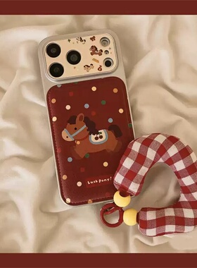 新年款红色波点小马带挂绳适用苹果17promax手机壳卡通iPhone16新款15防摔14pro女款17高级感小众外壳保护套