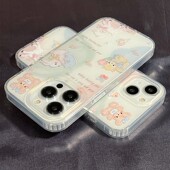 网红可爱小熊iPhone15手机壳14promax卡通适用苹果13新款 12创意16