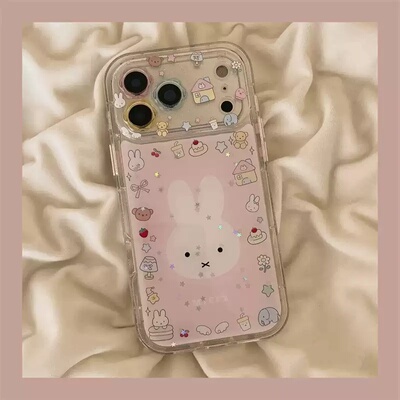少女粉色房子米菲兔手机壳