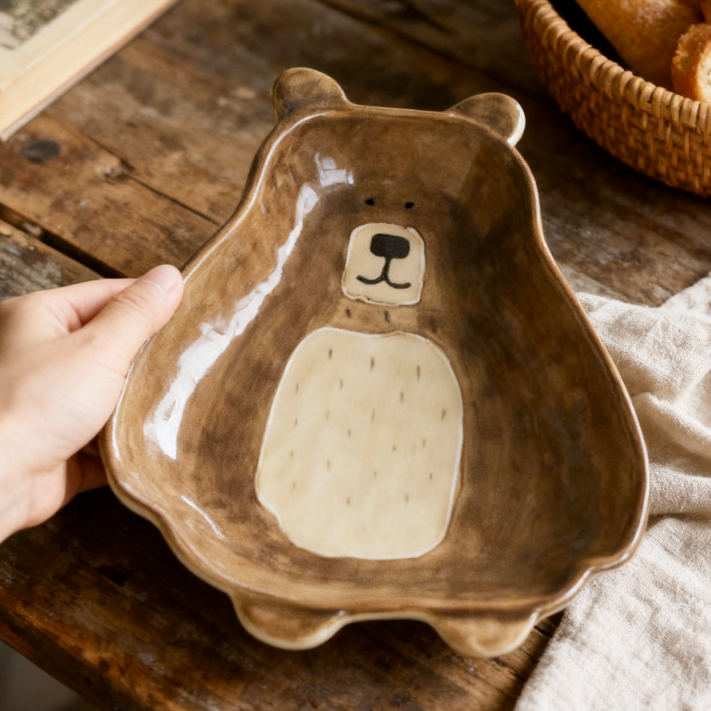 泽滕家早餐盘卡通可爱复古家用烘焙烤盘水果甜品点心沙拉零食托盘