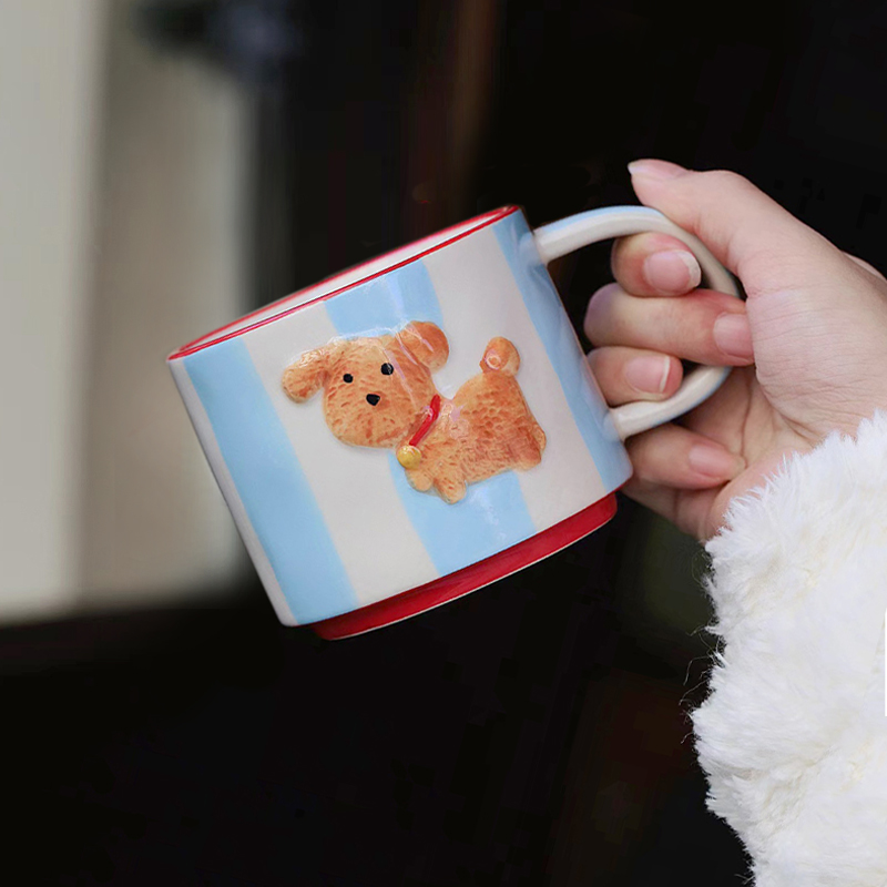 泽滕家新款动物杯盘套装咖啡杯水杯马克杯送礼下午茶女生牛奶杯子