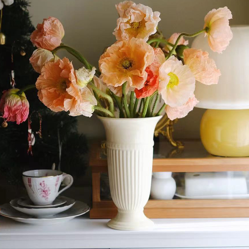 泽滕家北欧法式陶瓷花器小众复古插花花瓶家居摆件插干花客厅装饰