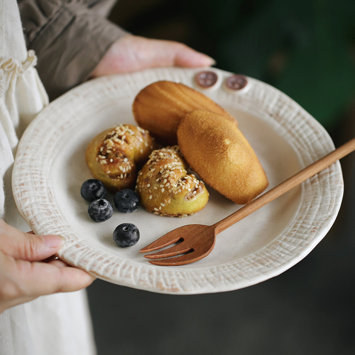 泽滕家原创浅盘西餐沙拉碟奶油风