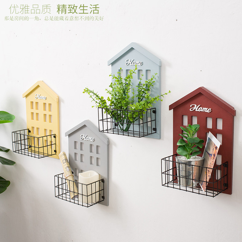 American style Multicolor Wall hanging Small house Cafe shop originality wall ornament Wall decoration Pendants Stands Storage rackin the Home accessories , Mural  category - from Buy2taobao.com to provide professional Taobao agent buy service