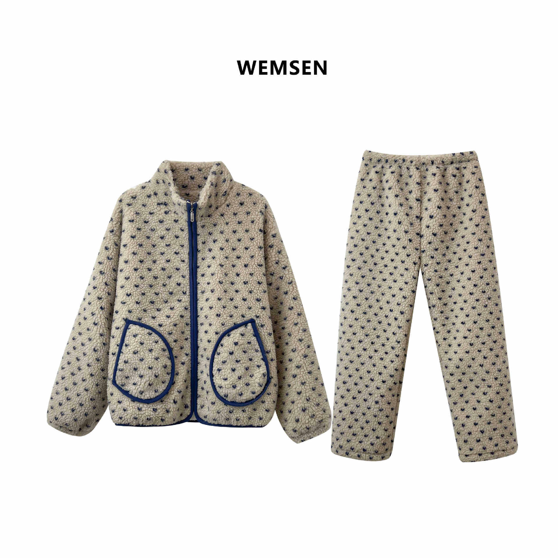 双面舒棉绒加绒加厚睡衣女款秋冬季珊瑚绒保暖家居服可外穿两件套