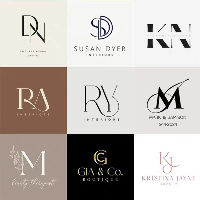 英文logo设计字母简约英文水商标logo设计