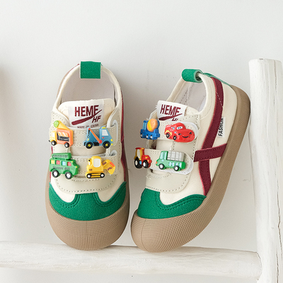 男童小汽车帆布鞋轻便幼儿园室内鞋防滑儿童男款宝宝春秋四季布鞋