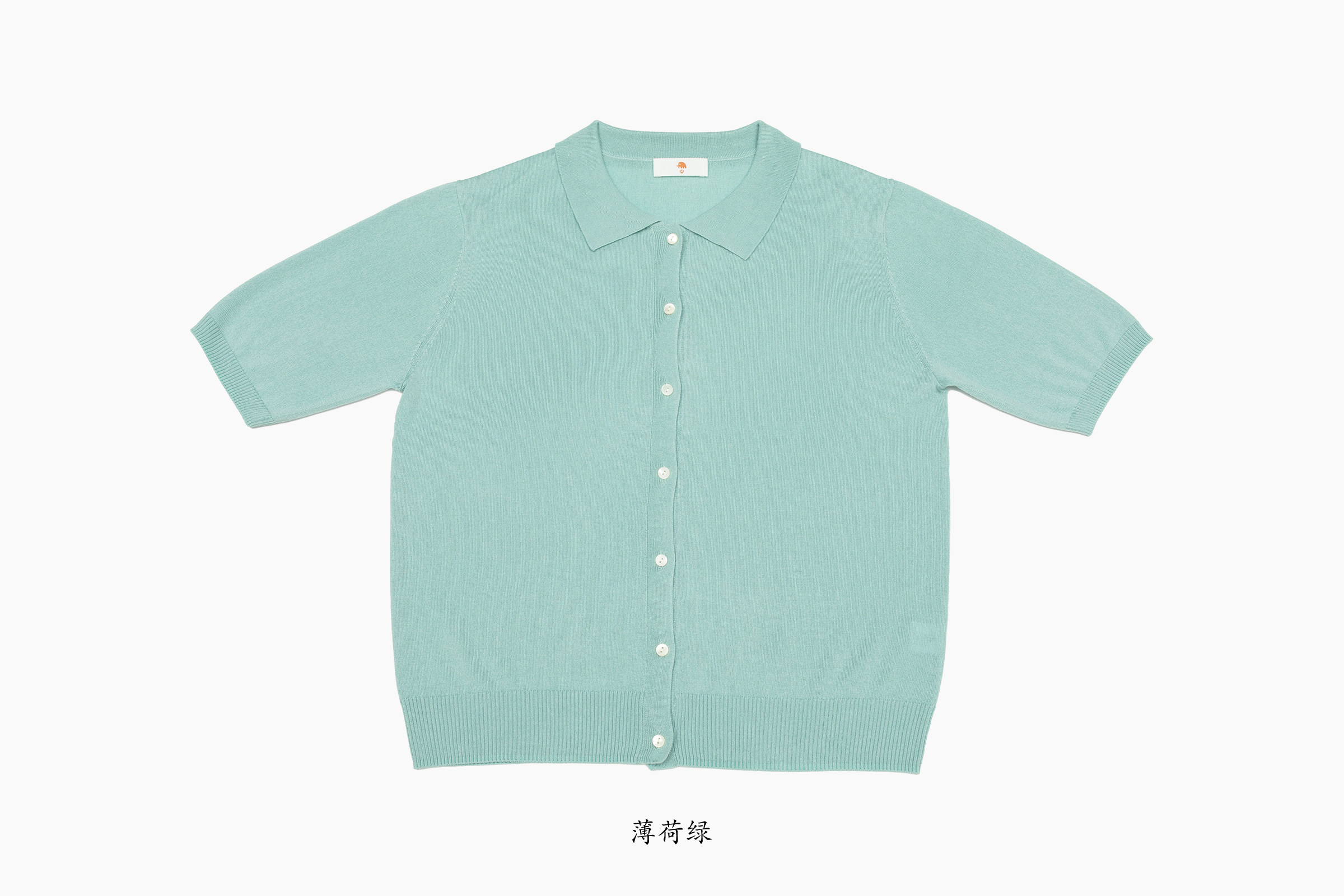 小金象 真丝85% 山羊绒15% 基础通勤春夏宽松小方Polo领短袖开衫