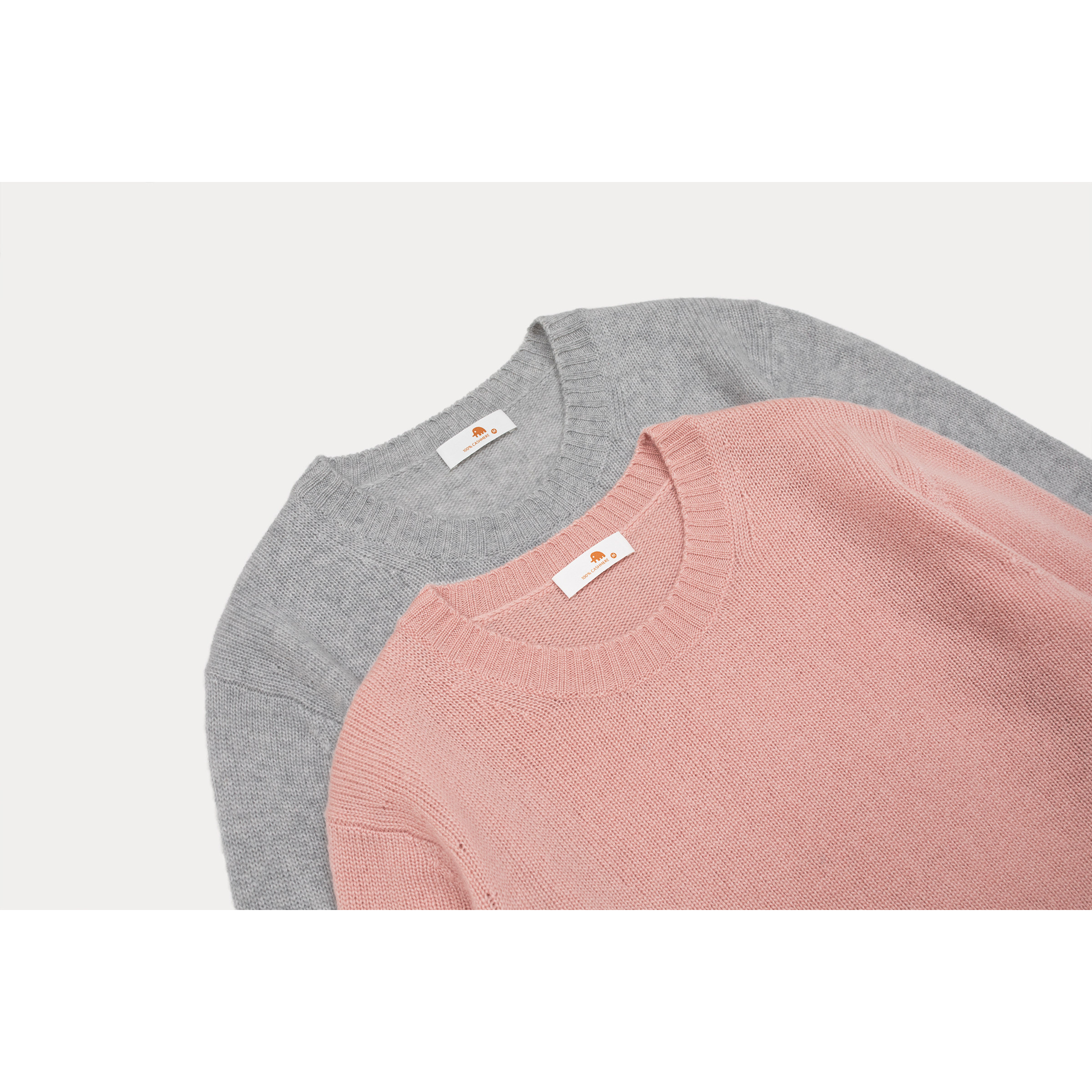 小金象CASHMERE100%女5针3根纱空气感水溶羊绒基础圆领长袖套头衫