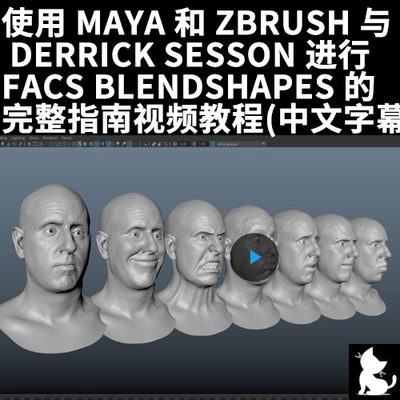 MAYA,DERRICK SESSON进行FACS BLENDSHAPE的视频教程中文字幕