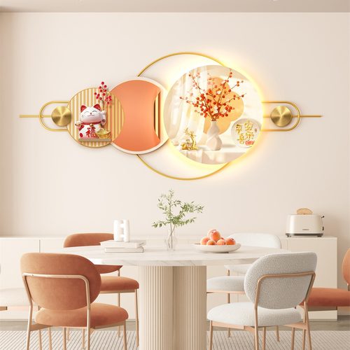 平安喜乐餐厅装饰画饭厅背景墙