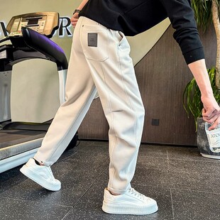 高级感休闲卫裤男春秋季潮牌百搭锥形裤2026新款男士运动弯刀裤子