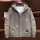 时尚 秋冬季 夹棉外套男士 潮牌连帽工装 潮流痞帅百搭夹克棉衣男 新款
