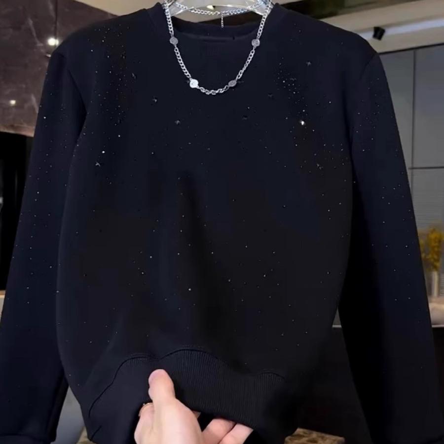 春秋季男士满天星烫钻圆领卫衣