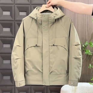 连帽大口袋保暖棉服男士 秋冬季 工装 时尚 户外简约休闲百搭夹克 新款