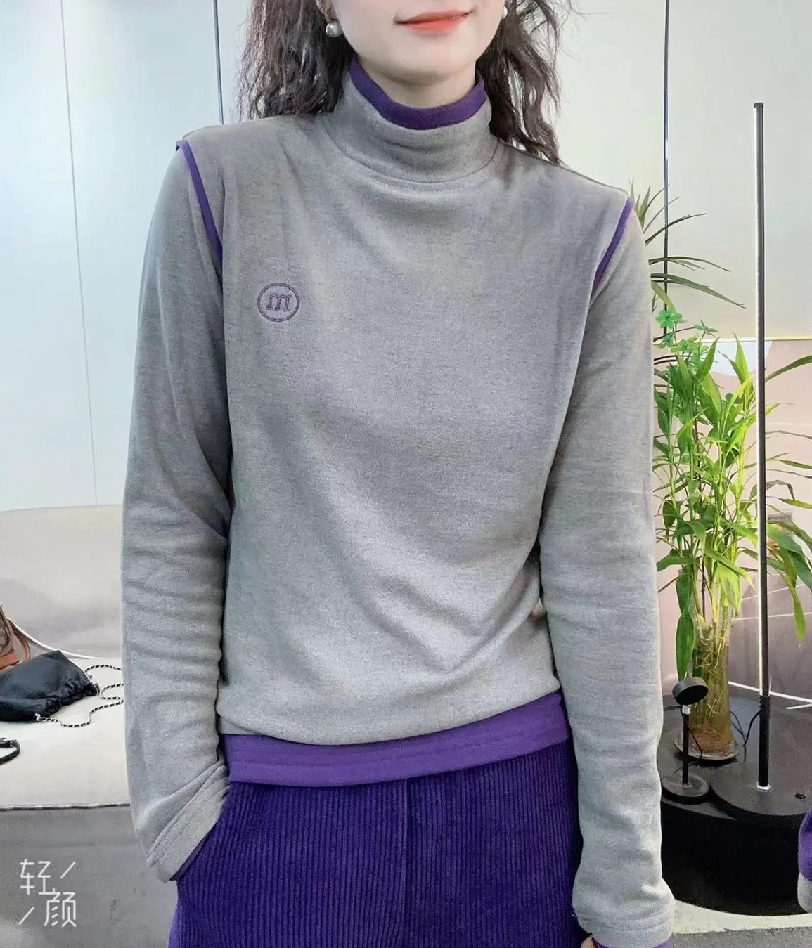 通勤百搭中高领双面德绒打底衫女2025冬新款加厚保暖内搭上衣绒衫