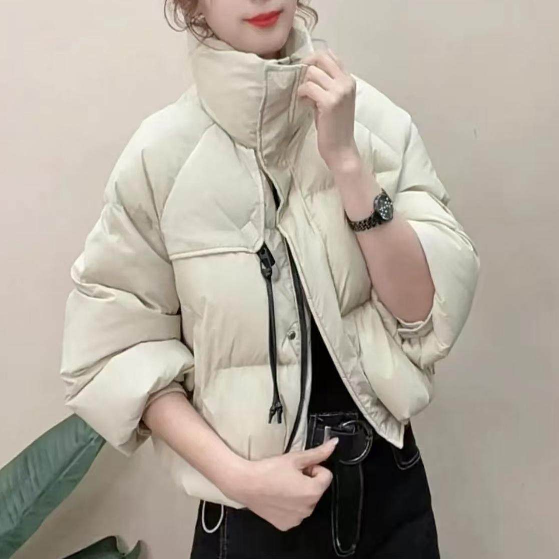 休闲减龄抽绳羽绒服外套女2025冬新款韩版时尚宽松百搭面包服上衣